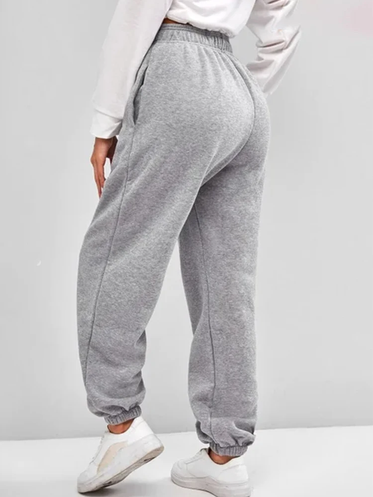Calça de moletom confortável de cintura alta para mulheres, elástica e macia, para uso diário com cintura elástica