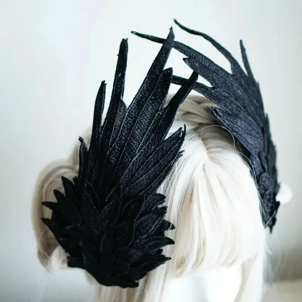 Fermagli per capelli Lolita Barrette Forcina Lolita Anime Cosplay Accessori per capelli Anime Halloween Copricapo nero