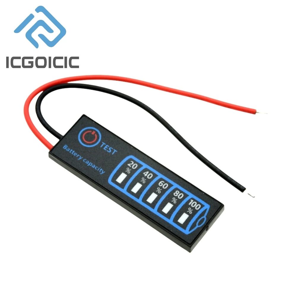 DC5V-30V Battery Level Indicator - 2-8S for Ternary Lithium, LiFePO4 & Lead-Acid Batteries