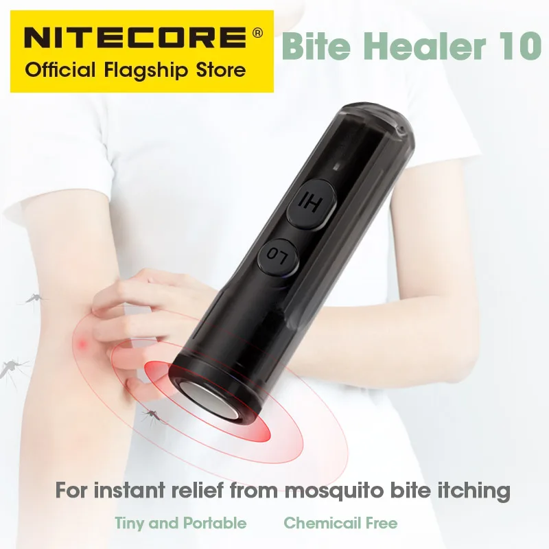 NITECORE-guaridor de picaduras 10, alivio instantáneo portátil de picaduras de mosquitos, picazón, 12g, USB-C para acampar, senderismo, caminar en el perro en casa