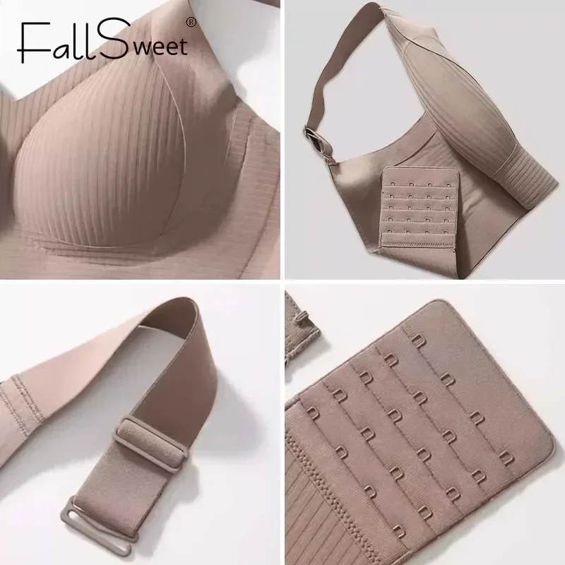 FallSweet 1/2 Uds sujetador push-up sin costuras para mujer Bralette inalámbrico lencería suave cómoda y transpirable para busto grande y pequeño
