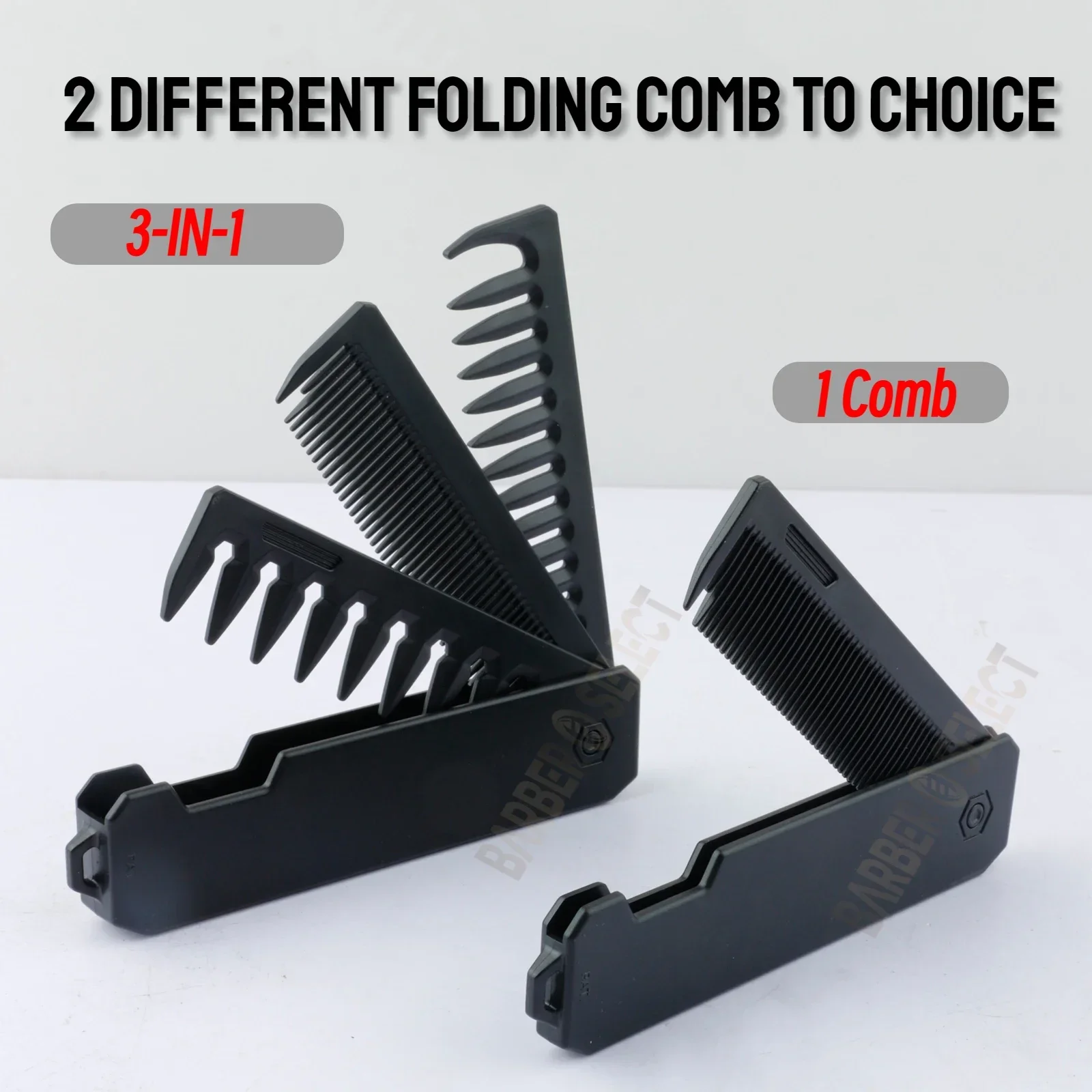 Newest 1/2/3 in 1 Portable Folding Comb Barber Clipper Comb Wide Tooth Oil Head Hair Comb Mini Beard Combing Salon Styling Tool