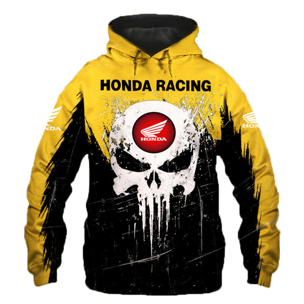 2025 venda imperdível motocicleta Honda impressa em 3D, moletom com capuz de corrida, jaqueta de ciclismo ao ar livre para homens e mulheres primavera e outono