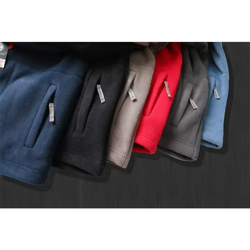 ฤดูหนาวผู้ชายเสื้อขนแกะหรูหราหนา Soft Shell Polar Wool Jacket คู่สกีกลางแจ้งเย็น Windproof Hooded Coat