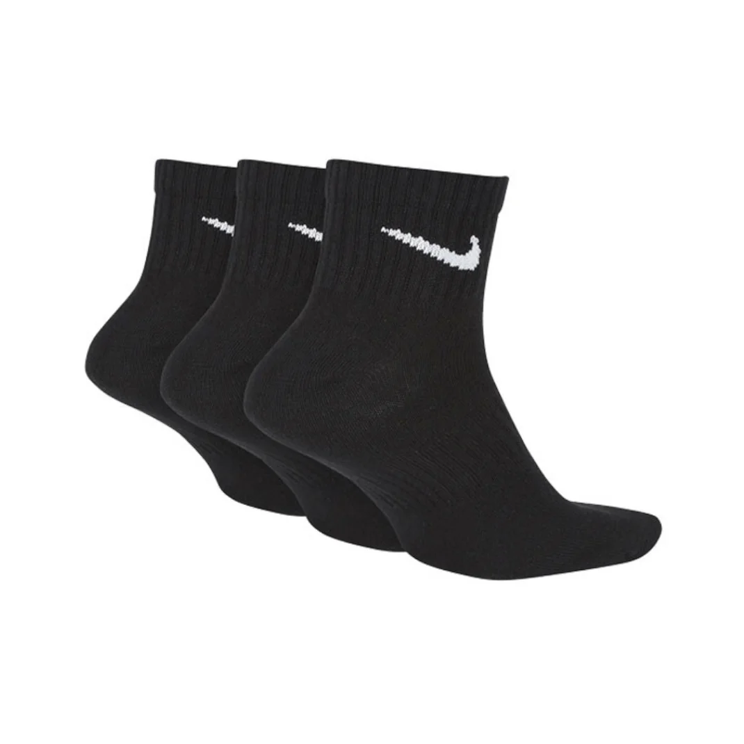 Nike EVERYDAY LTWT ANKLE 3PR Lightweight Neutral Quick Dry Training Socks 3 Pairs Winter Supportive Comfort Soft Black & White