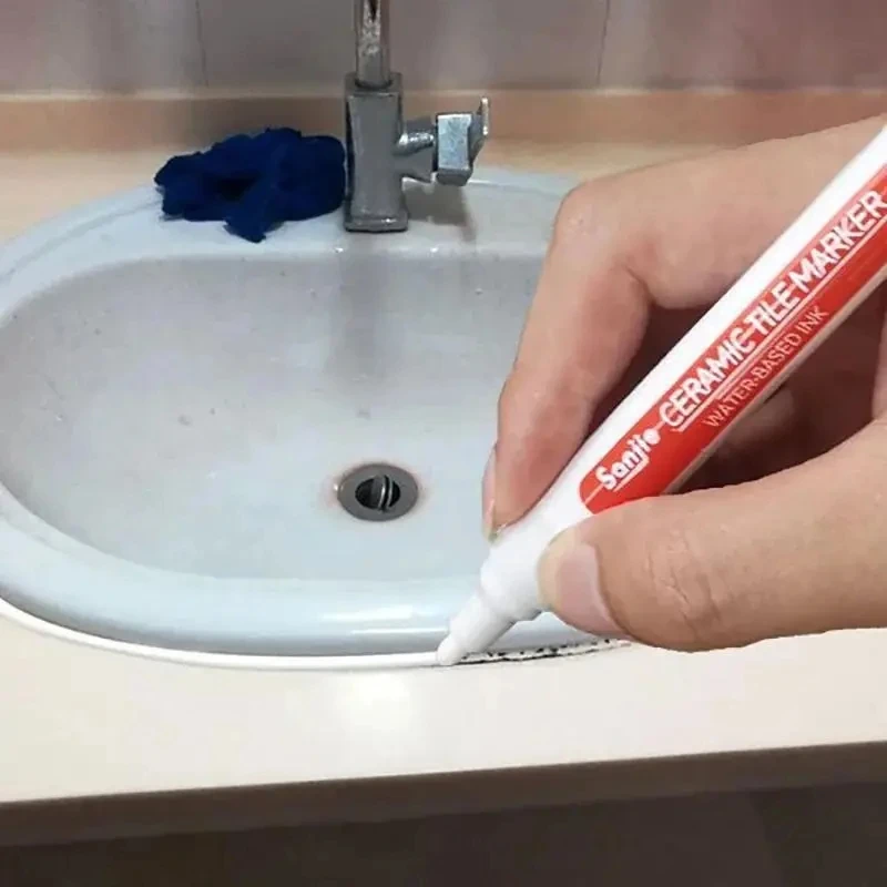 กันน้ํากระเบื้องเซรามิค Grout MARKER,แม่พิมพ์ตะเข็บปากกาสําหรับห้องครัวห้องน้ําผนังและพื้นซ่อม MARKER
