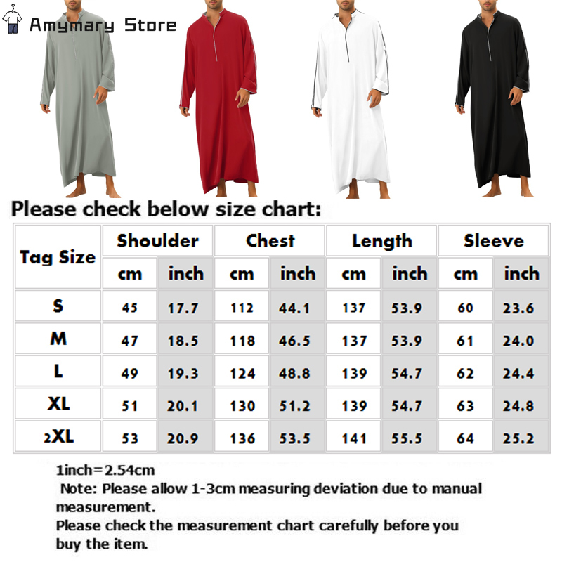 Túnica de Kaftan muçulmana solta para homens, Oriente Médio, Manga Comprida, Árabe, Islâmico, Cor Sólida, Maxi, Dubai, Abaya, Jubba, Thobe, Vestuário