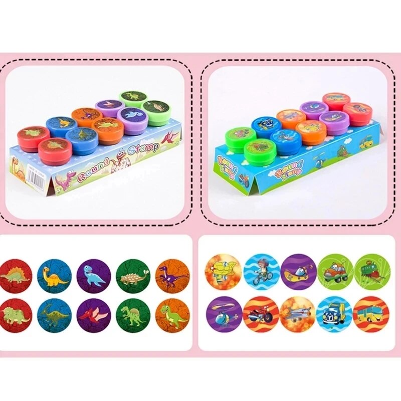 10 Stück verschiedene Stempel für Kinder, selbsttinte Stempel, Kinderspielzeug, Stempel, Smiley-Gesicht, Siegel, Scrapbooking, DIY, Malerei, Fotoalbum, Dekor