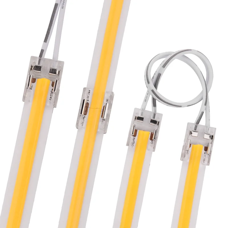 5 8Mm 10Mm 2pin Trong Suốt Dải Đèn LED Đầu Kết Nối 2835 5050 3528 COB Dây Đèn IP20 đĩa Đơn Kép Cấp Đầu Kết Nối