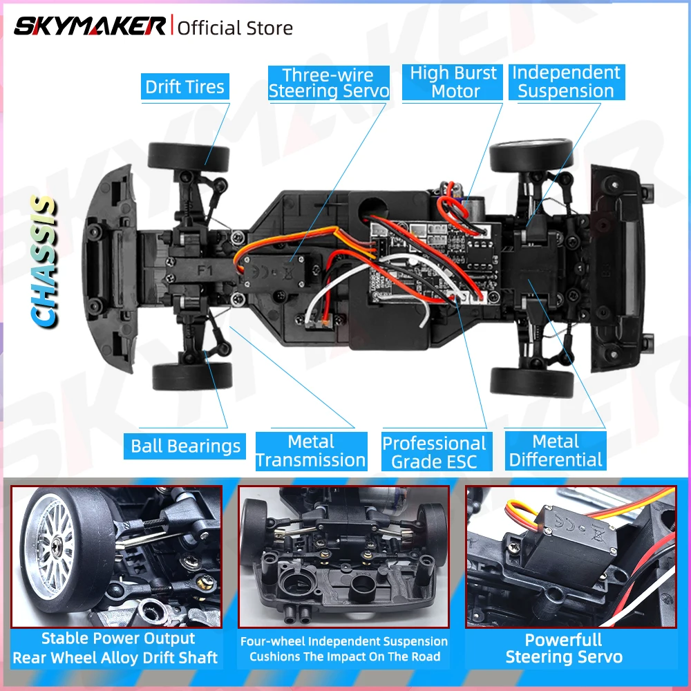 Skymaker LDRC 1/18 RC Drift รถ LD1899 โหมด GTR R34 2.4GHz RWD พร้อม Gyroscope on-Road Alloy Body Shell รถแข่งสําหรับของขวัญเด็ก