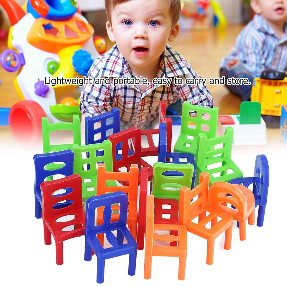 18 ชิ้น/เซ็ต BALANCE เก้าอี้เกมกระดาน MINI ซ้อนบล็อกประกอบ Family Balancing การฝึกอบรม Interactive ของเล่นเพื่อการศึกษาสําหรับเด็ก