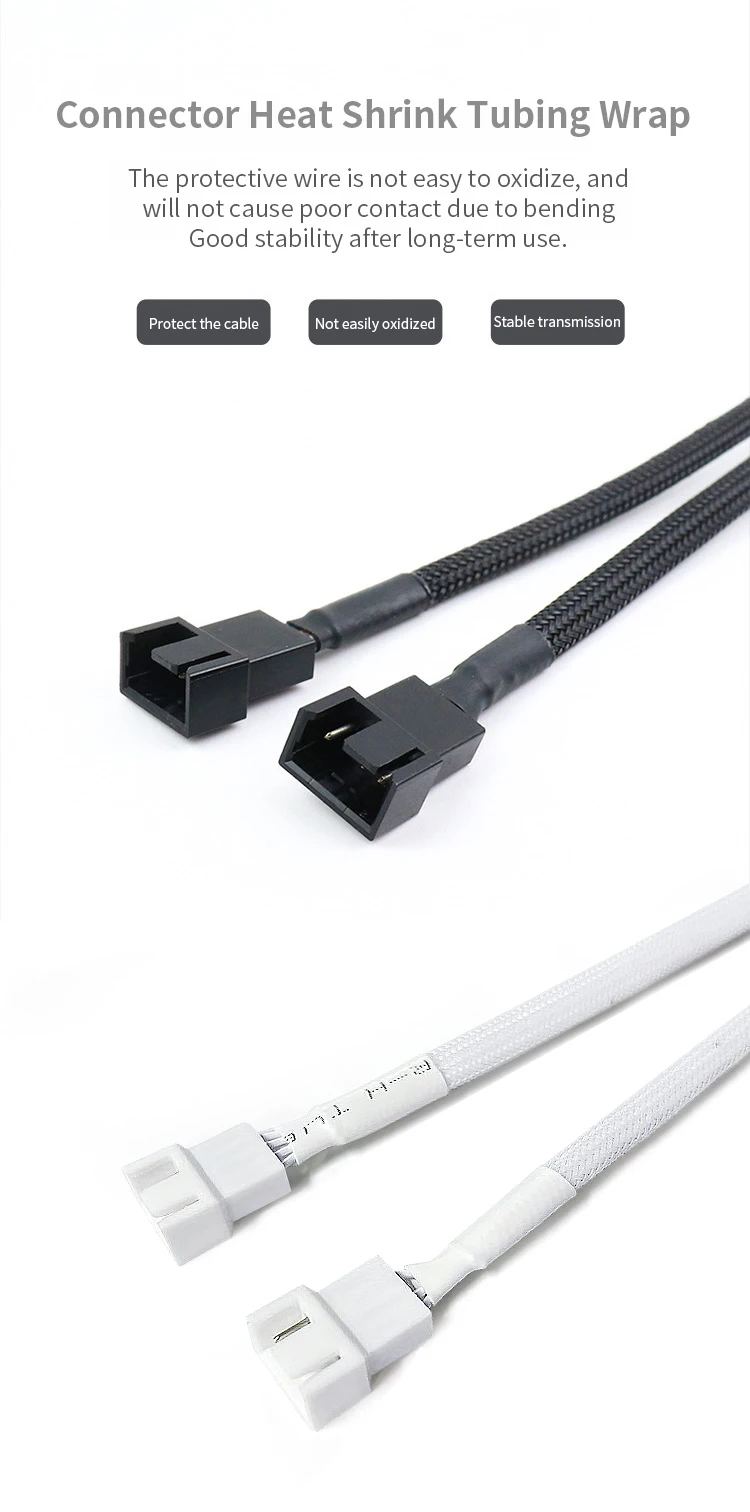 TEUCER PWM Fan Expansion Cable Computer Motherboard Interface Distributor 1To 1/2/3/4 Splitter Is Suitable For 3Pin And 4Pin