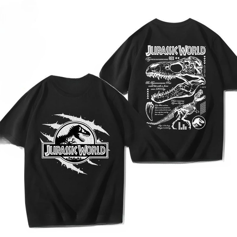 Jurassic Park Dinosaurier-Film-Peripherie-Gelenk-Kleidung für Herren und Damen, gleich lässig, kurze Ärmel, trendige Marke, kurze Ärmel