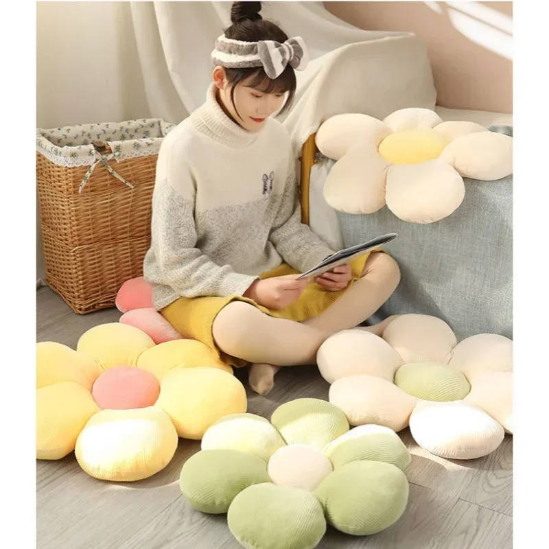 Children's Sunflower Soft Pillow Daisy Mat Petal Flower Cute Birthday Gift 40cm Home Decoration Bedroom Office Supplies
