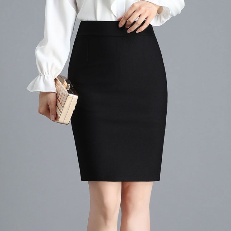 Office Lady Fashion Midi Zwarte Split Rokken Lente Zomer Temperament Koreon Streetwear Vrouwen Casual Hoge Taille Slanke Sexy Rok