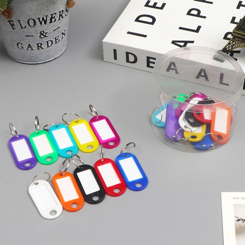 50 stuks Kleurrijke Plastic Tags Hotel Nummer Classificatie Kaart Key Tags Labels Naam Bagage Tag ID Naam Tags Met Split Ring