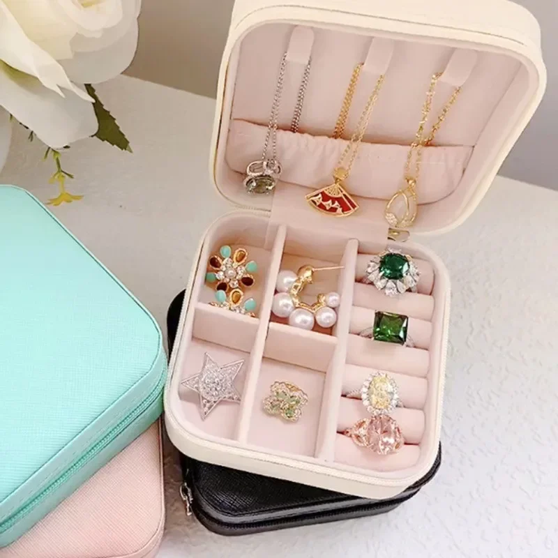 Schmuck Organizer Display Reise PUSchmuck Fall Boxen Reise Tragbare Schmuck Box Lagerung Organizer Ohrring Halter Geschenk
