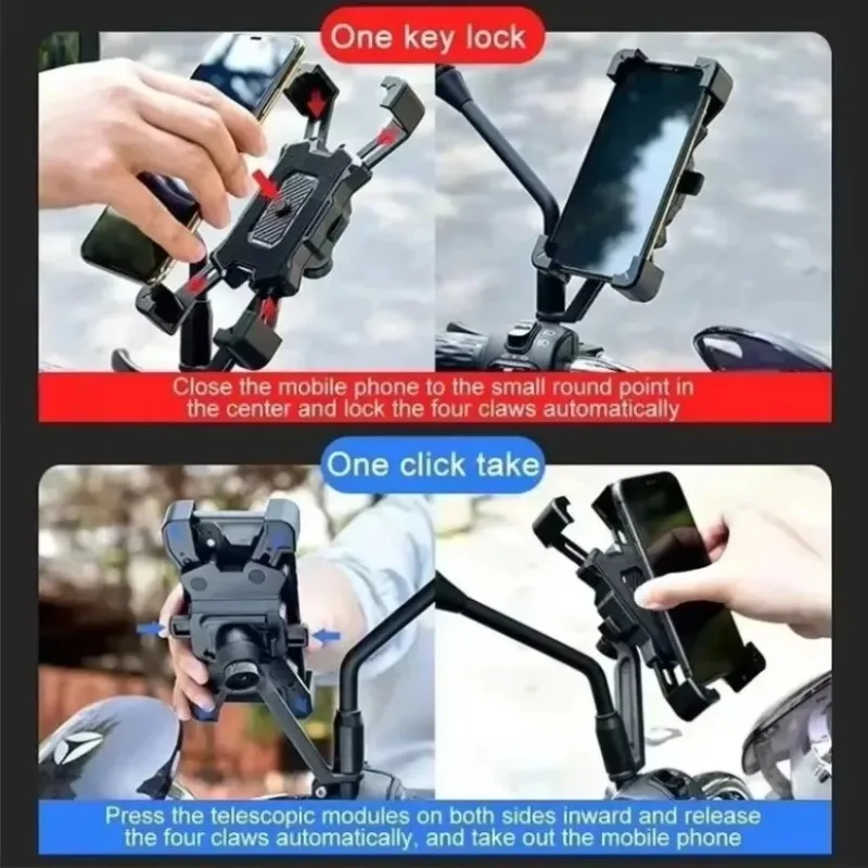 Motorräder Fahrräder Telefon Halter 360-Grad-Drehung Handy-Navigation Halterung Fahrrad Reiten Stoßfest Für iPhone Samsung Xiaomi