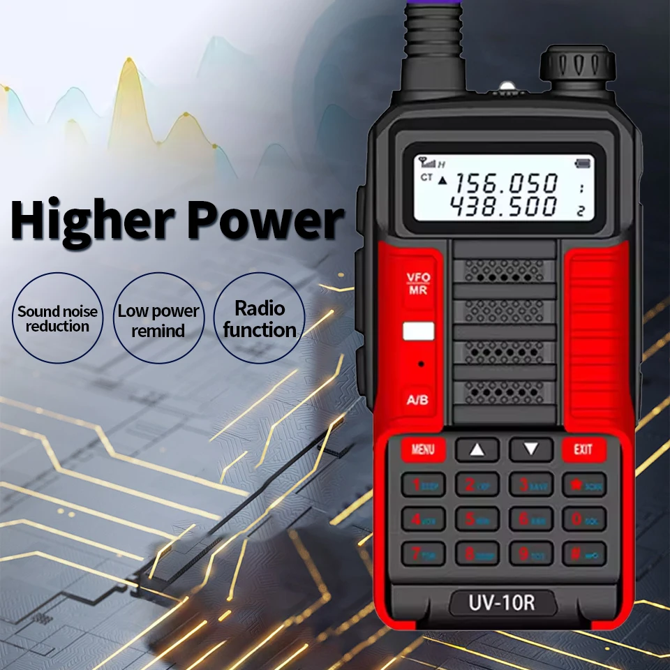 Baofeng UV-10R V2 10W Draagbare High Power Walkie-Talkie Vhf Uhf Dual Band Tweeweg Cb Ham Radio Transceiver Tweeweg Radio 'S