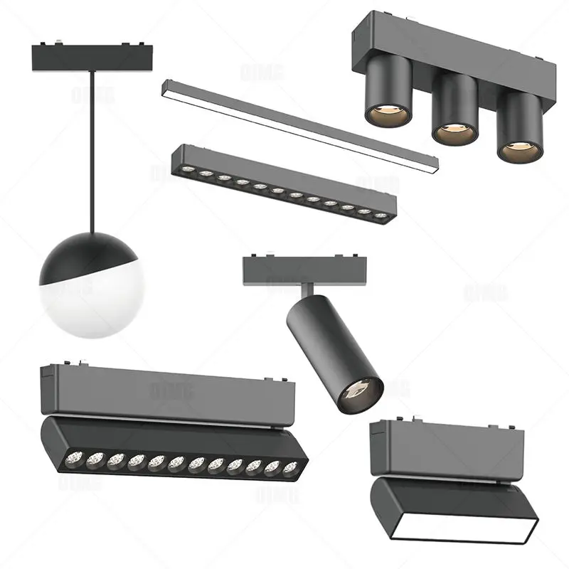 Luces de techo Led ultrafinas con imán de 48v, sistema de luces de pista magnéticas montadas en superficie, lámpara de techo Led, foco de luz de riel