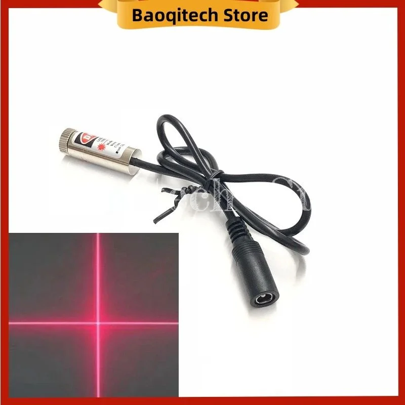 Lámpara de posicionamiento láser ajustable en forma de cruz con forma de punto rojo de 12mm 650nm 5mW enchufe CC 3V 5V 9V 12V