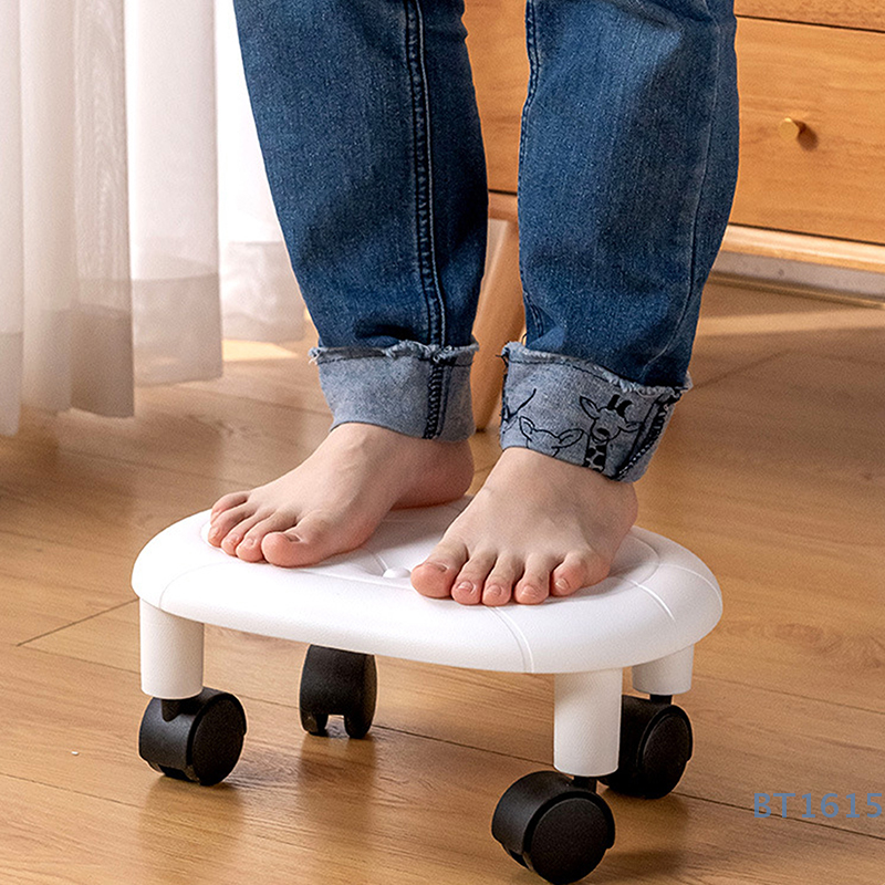 Taburete bajo rodante, silla de polea para el hogar, taburete giratorio de 360 grados, asiento con ruedas, taburete de cambio de zapatos para niños