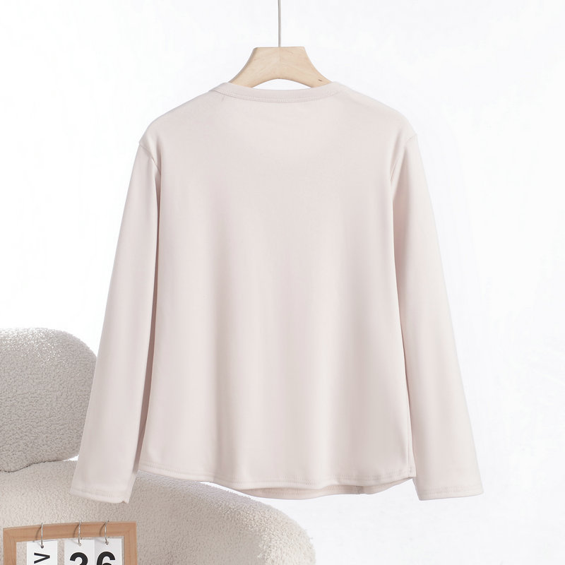 XL bis 8XL Plus Size Fleece O-Ausschnitt Bottoming T-Shirts Lange Ärmel einfarbig Herbst Winter Dicke warme T-Shirt-Basis T-Shirts
