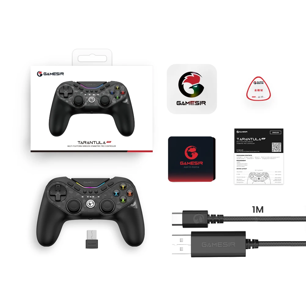 Контроллер GameSir Tarantula Pro Switch, беспроводной геймпад с 9 отделениями кнопками, 6-осевым гироскопом, триггерами с эффектом Холла и NFC