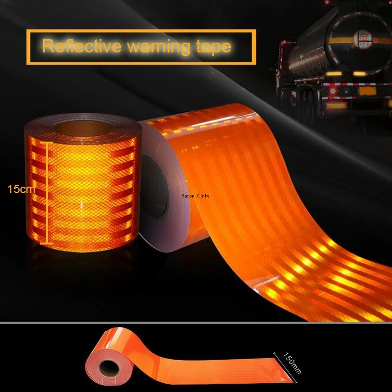 เทปกาวสะท้อนแสงสีส้มสำหรับสัตว์เลี้ยงกันน้ำ15ซม. เทปกาวเพื่อความปลอดภัยสูงสติกเกอร์รถบรรทุกแบบ DIY 1เมตร