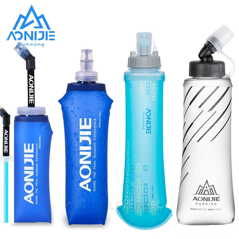 AONIJIE 250Ml 500Ml Mềm Bình Gấp Thu Gọn Nước TPU An Toàn Không Chứa BPA Cho Chạy Hydration Pack Eo túi Áo SD09 SD10