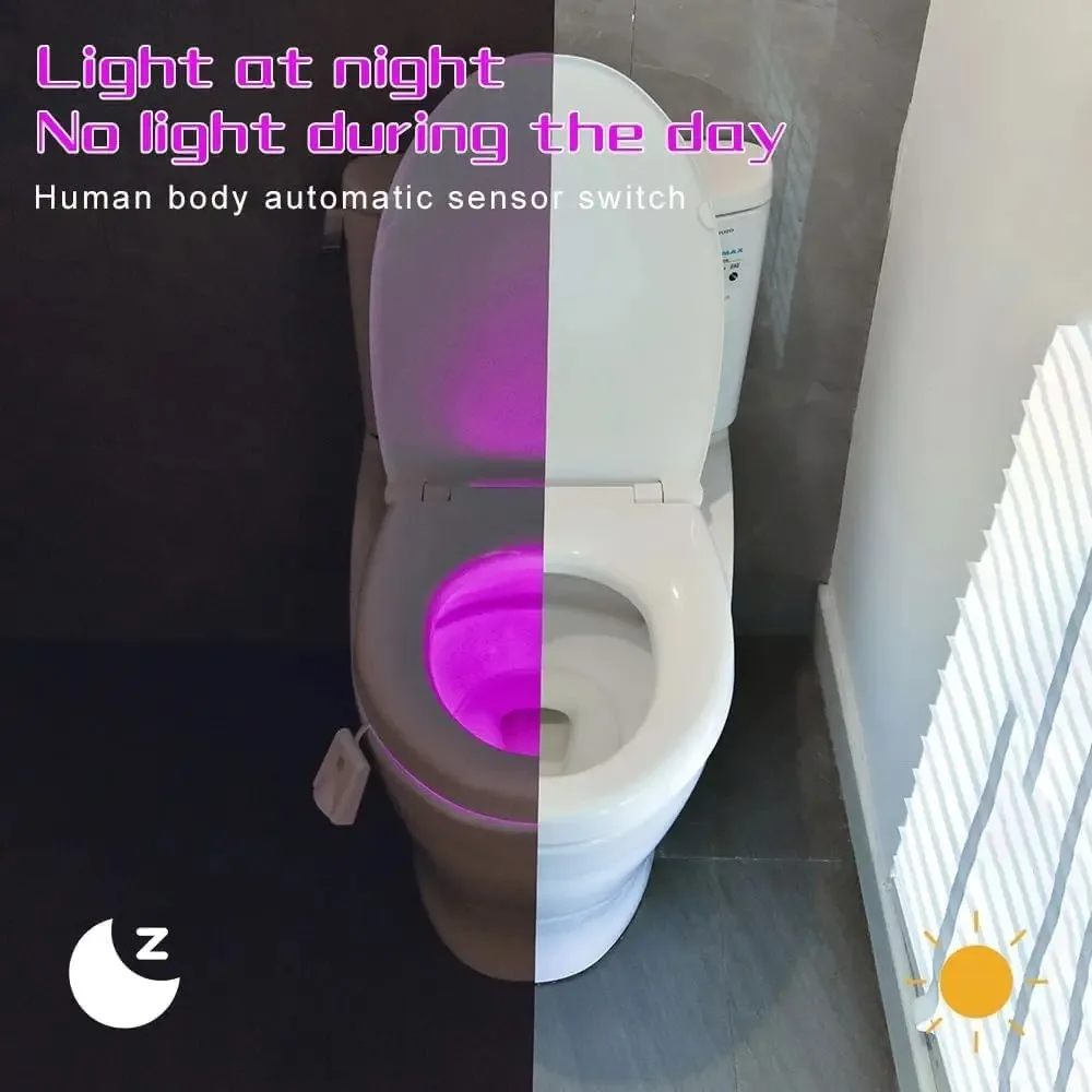 Luces nocturnas para inodoro, luz para inodoro activada por movimiento, decoración de baño que cambia de 7 colores, luz nocturna LED, lámpara de noche, luz inteligente