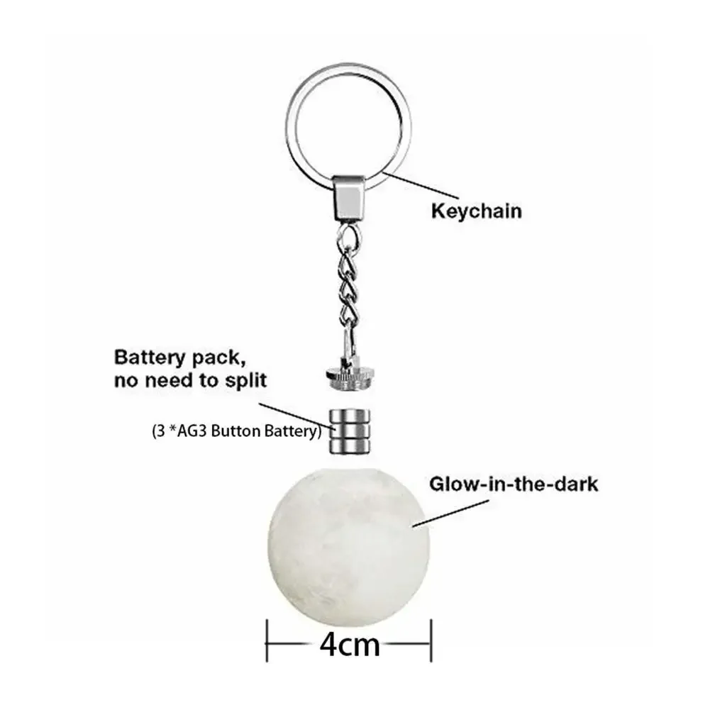เรืองแสงใน Dark Multicolor Galaxy Galaxy พวงกุญแจจักรวาล Key Chain ด้านนอกดาราศาสตร์เครื่องประดับแก้วบอลพวงกุญแจ