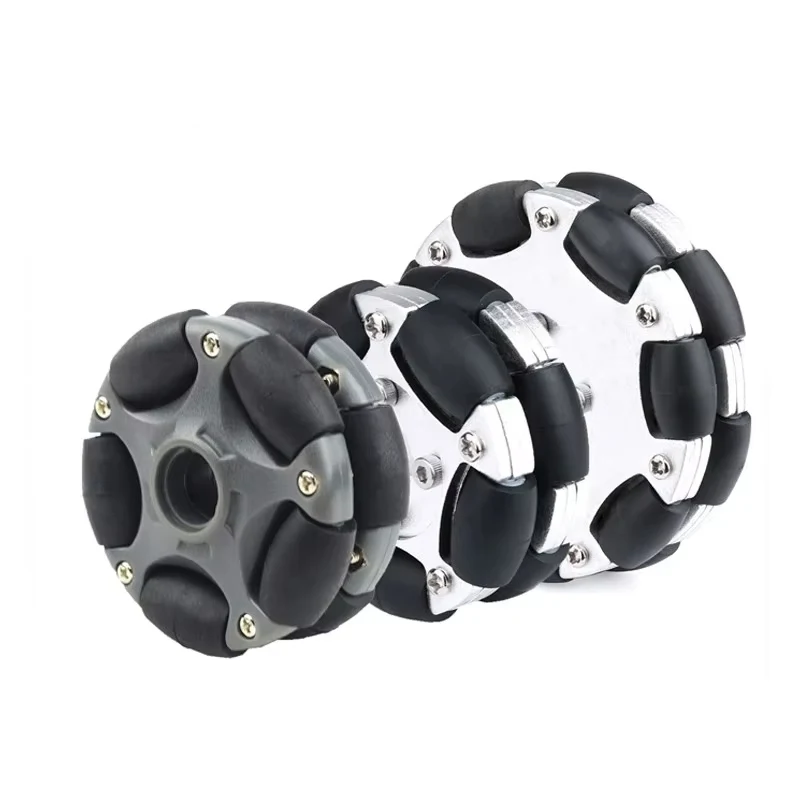 58 mm 82 mm Omni-Rad aus Aluminiumlegierung, 12 kg, 15 kg Belastung, Kunststoff- oder Metallrad, programmierbare ROS-Plattform, omnidirektionales Sportrad