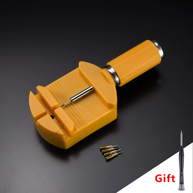 Herramienta de reparación de correa de reloj, herramienta de ajuste de reloj de Metal con pasador de reloj, herramienta de pasador de enlace de pulsera, removedor fácil de quitar, ajuste