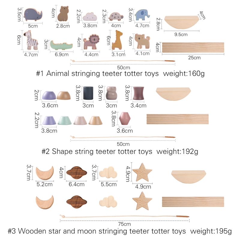 Columpio con enhebrado de animales para bebé, juguetes apilables de madera, juego de bloques Montessori, capacidad de equilibrio práctica, regalo educativo para niños