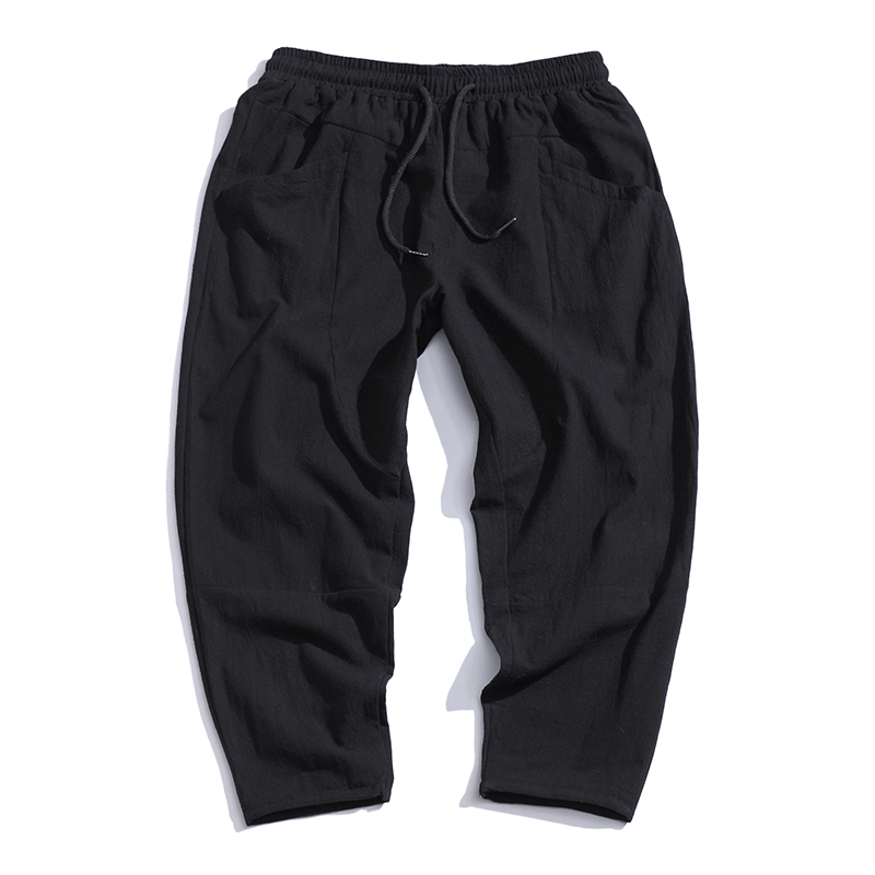 ブランド服 メンズ メンズ パンツ pants men 100% コットン夏カジュアルパンツ男トレンディ日本クロップドパンツルーズパンツ男性 5xl