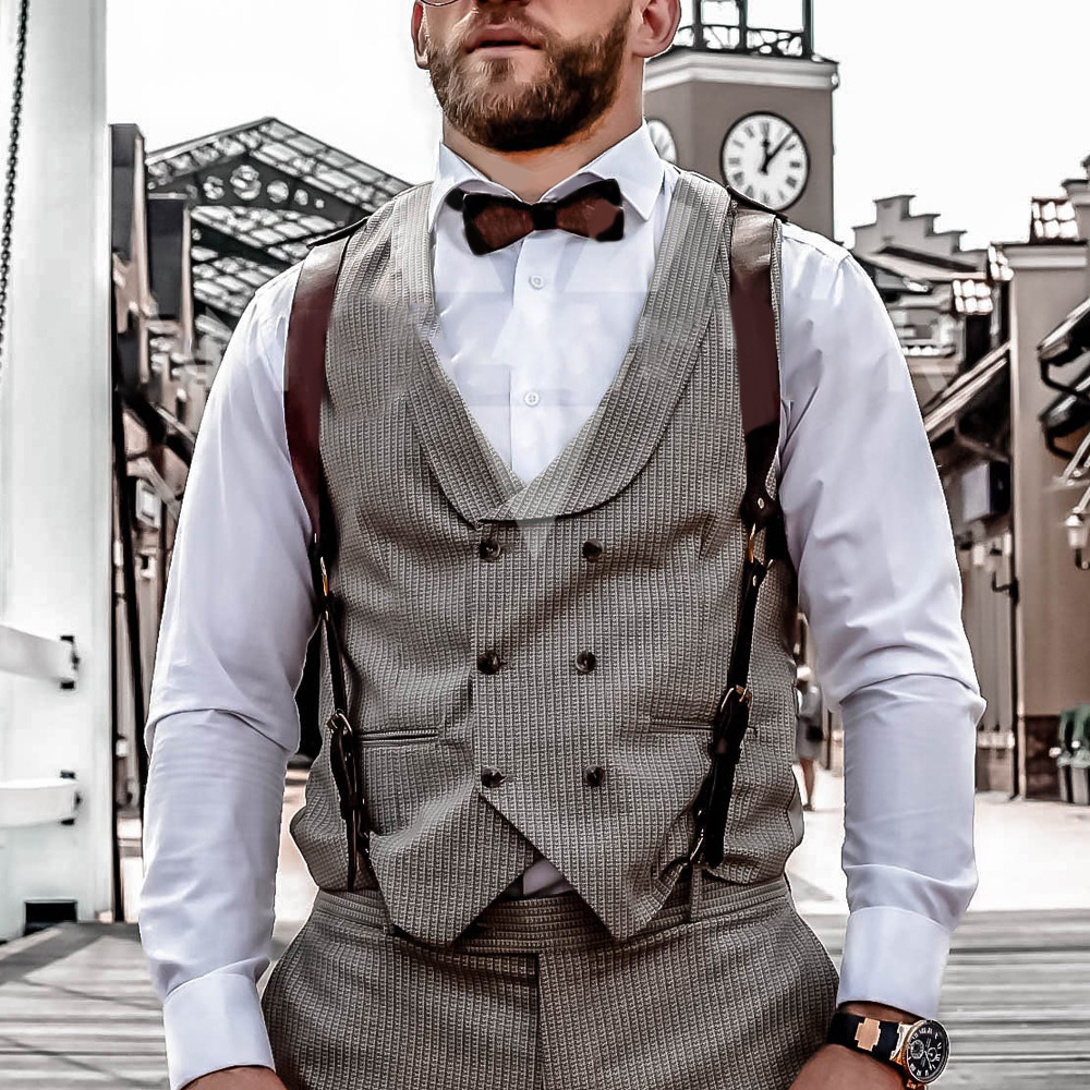 Männer Ritter Braun PU Leder Hosenträger Mode Anzug Hemd Hosenträger Gürtel Für Party Club Kostüm Männer Geschenke