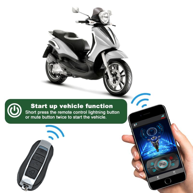 Alarma antirrobo para motocicleta, Control por aplicación de teléfono inteligente, bloqueo de arranque remoto, desbloqueo, advertencia de vibración, antirrobo