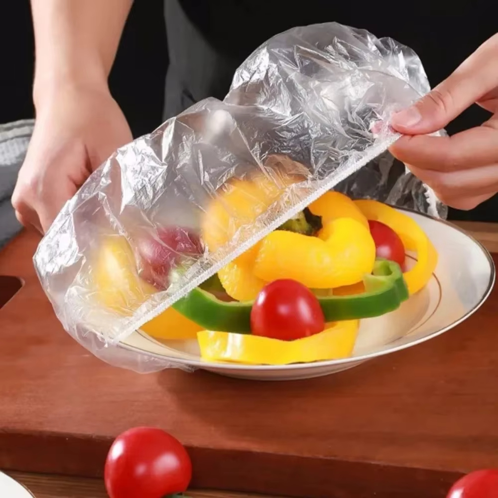 100 Uds cubierta de película adhesiva bolsa adhesiva boca elástica película adhesiva para el hogar cubierta adhesiva desechable colorida cubierta adhesiva alimentos