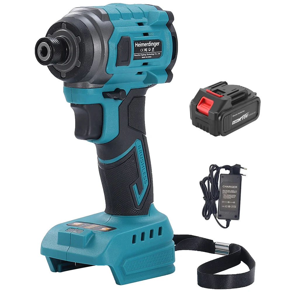 18V 1/4" Electric Rechargeable battery powered brushless cordless impact driver drill screwdriver