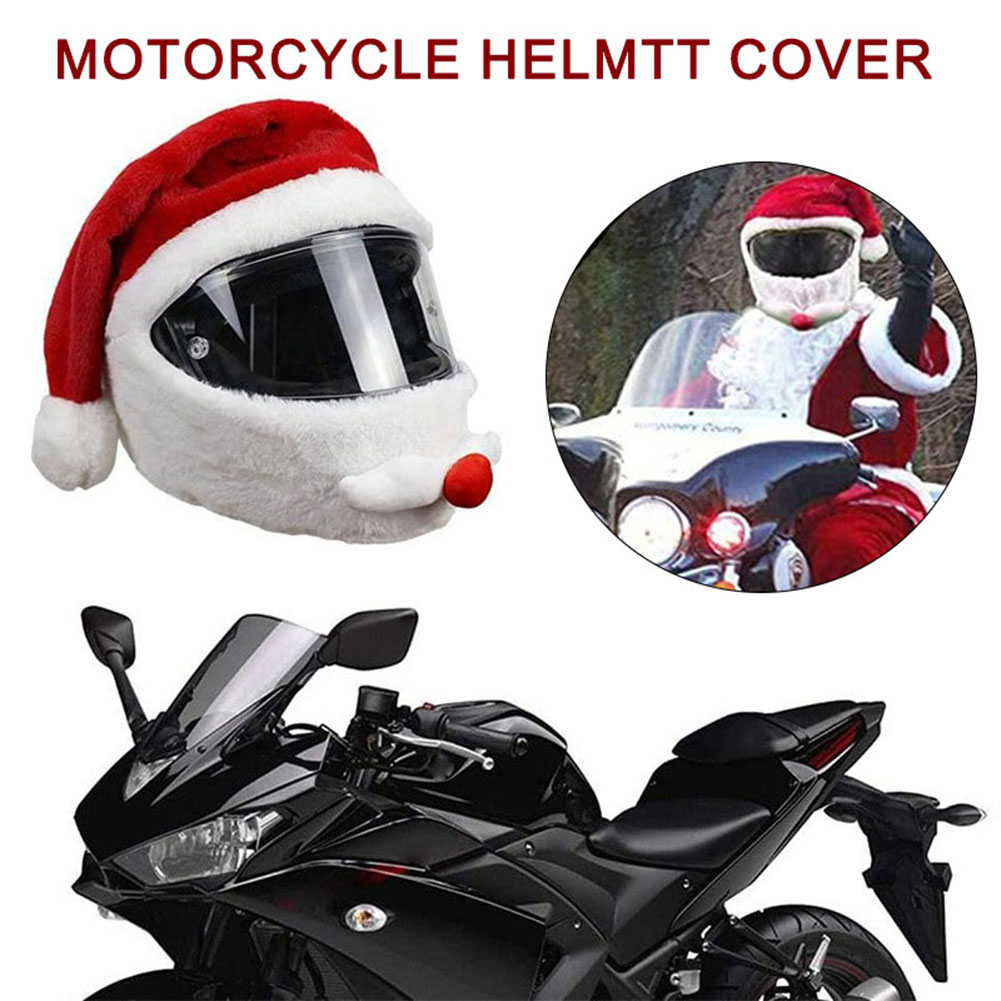Santa Claus Nativity Xmas Hat for Men's Motorcycle Helmets Full Face Elastic Motorcycle Helmet Cover Accessories