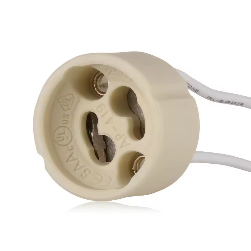 10-100PCS stück GU10 led-leuchten birne basis halogen sockel led lampe halter keramik körper draht anschluss buchse