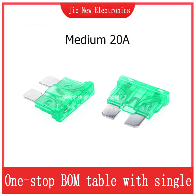 20pcs Automobile Safety Pipe Xenon Lamp Fuse Safety Pipe 1A 5A 7.5A 10A 15A 20A 25A 30A 40A 45A 50A Car Fuse 19*19mm Auto Insert