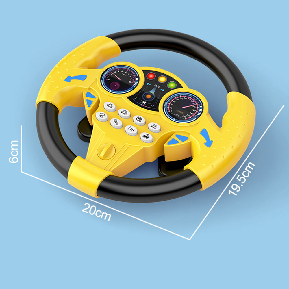 Children's Steering Wheel Toy Simulates Co-Pilot 360-Degree Rotating Music Steering Wheel Educational Enlightenment Toy