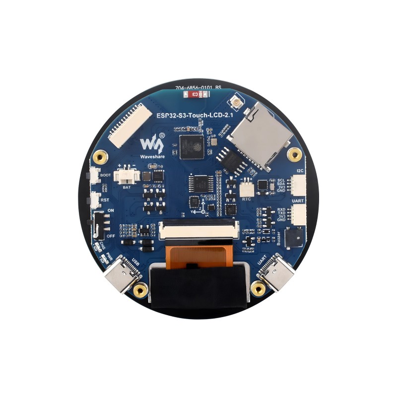 ESP32-S3 Placa de desarrollo de pantalla ESP32 redonda táctil IPS 480 × 480 de 2,1 pulgadas procesador de doble núcleo LX7 de 32 bits para Arduino IDE/ESP-IDF