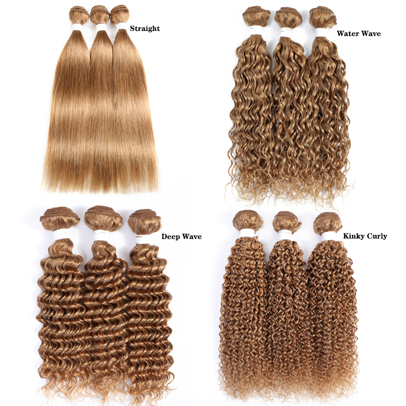 Body Wave Human Hair Bundles น้ําผึ้งสีบลอนด์สีผมมนุษย์รวมกลุ่มบราซิล Remy Hair Bundle ข้อเสนอ 1 PC KEMY HAIR