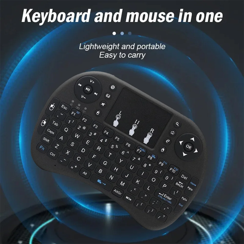 MRSVI I8 2,4 G Mini Wireless Tastatur Classic Black Air Mouse Fernbedienung Touchpad für Android TV Box PC Smart TV