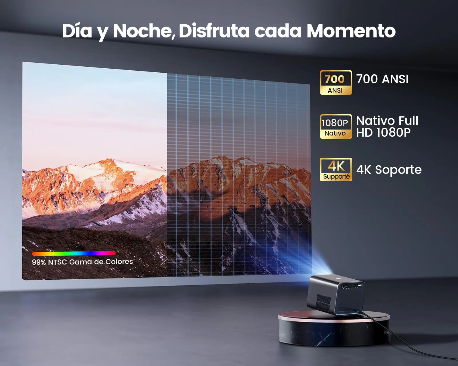 Proyector Wimius 4k compatible con 30000 lúmenes enfoque automático/llavero Full HD 1080p nativo WIFI 6 Bluetooth soporte Dolby Home Theater