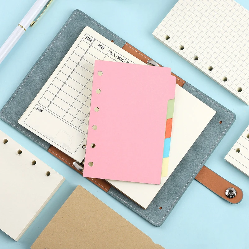A7 6-hole Loose-leaf Notebook Refill Paper A7 Handbook Inner Page Cute Notebook Loose-leaf Paper Mini Notebooks and Journals