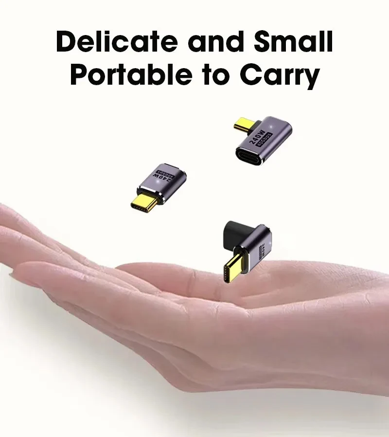 ช่องเสียบที่ชาร์จ USB 4.0 PD 240W 8K 60Hz สำหรับ MacBook 40Gbps ความเร็วสูง USB C OTG U-shape อะแดปเตอร์ตัวผู้กับตัวเมีย